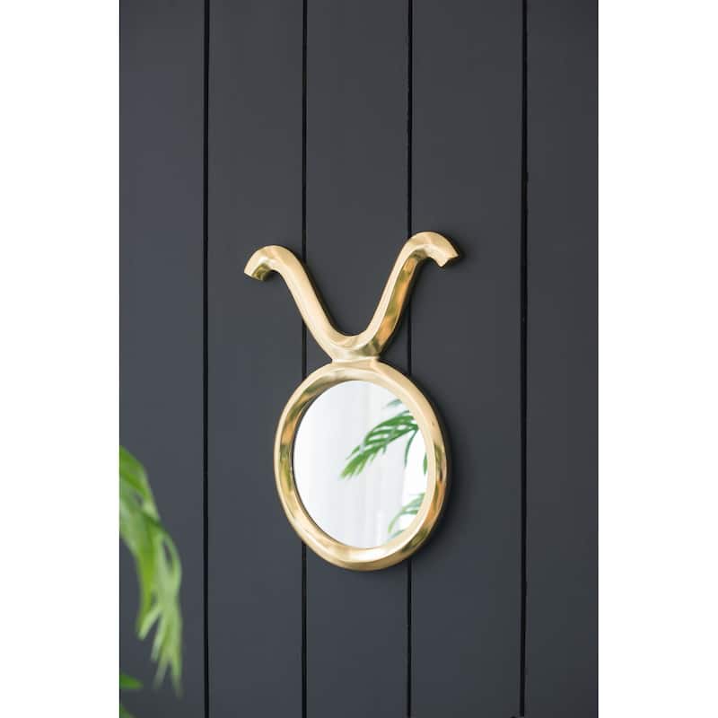 Gold Round Mirror with Aluminum Frame