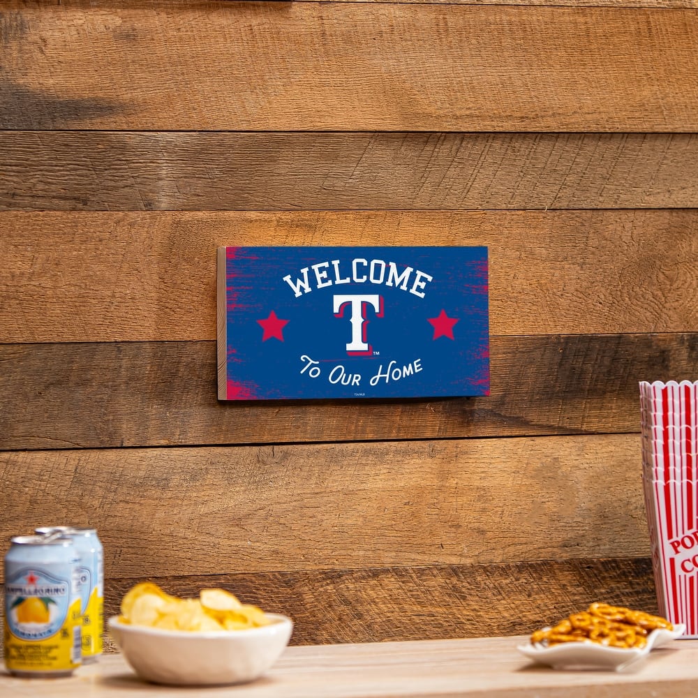 Texas Rangers Wooden Door Decor Wall Sign - Multi-Color