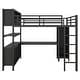 preview thumbnail 31 of 50, All-in-One Metal Loft Bed with L-Shaped Desk & Wardrobe, Bedrooms Bed Frame with Storage Cubes, Shelves, Full-Length Guardrails