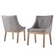 preview thumbnail 42 of 70, Voyager Button Tufted Slope Arm Linen Dining Chair (Set of 2) by iNSPIRE Q Artisan Natural Finish - Grey