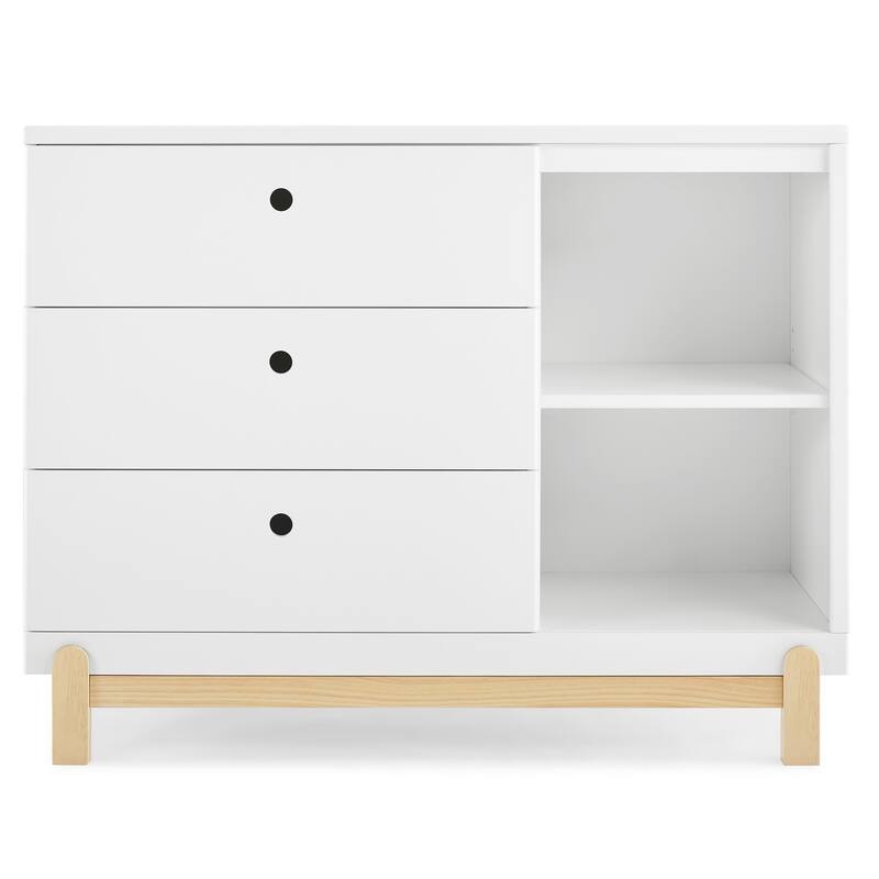 Poppy 3 Drawer Dresser with Cubbies and Interlocking Drawers