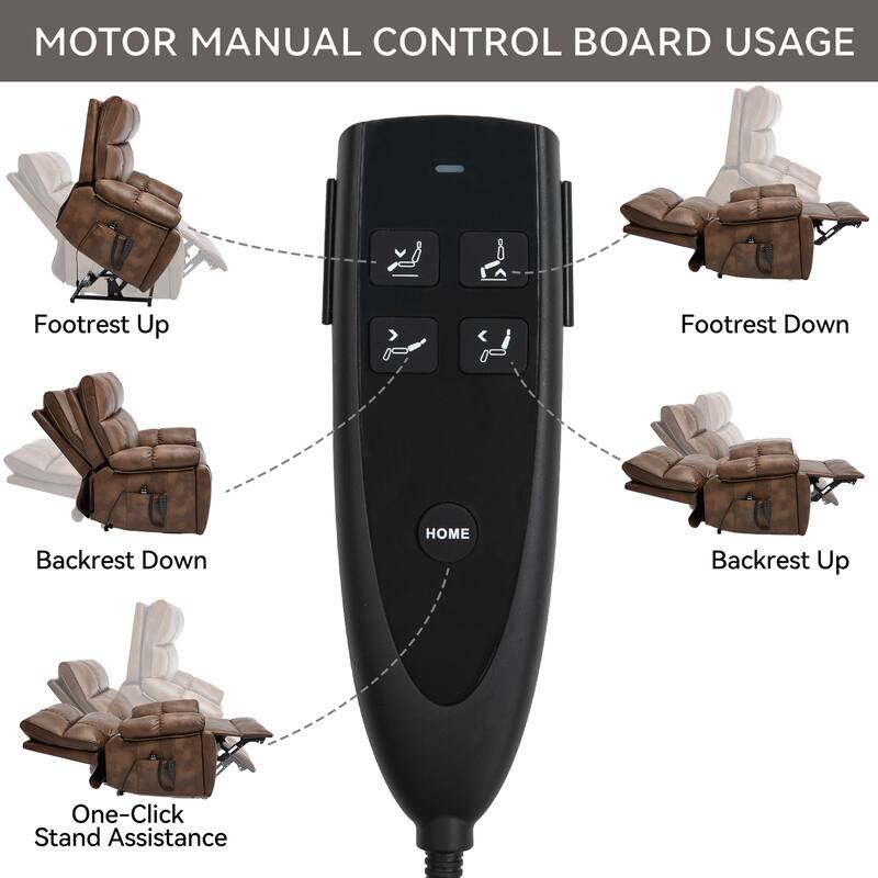 Heat Massage Dual Motor Infinite Position Large Electric Power Lift Recliners.