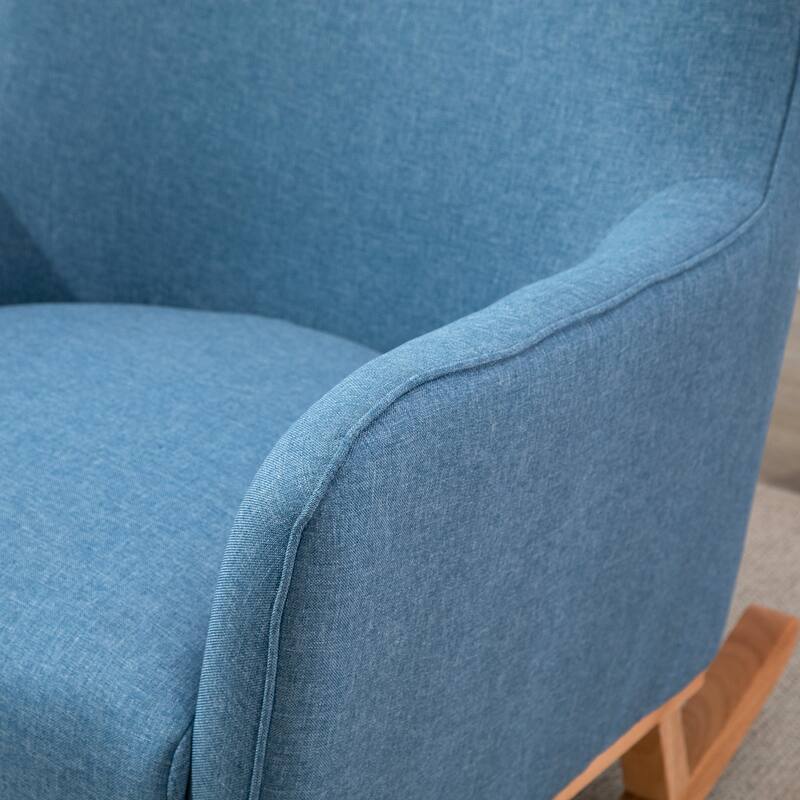 HOMCOM Modern Rocking Sofa Armchair/Lounge Chair with Thick Padding, Winged Back for Living Room, or Bedroom, Greige
