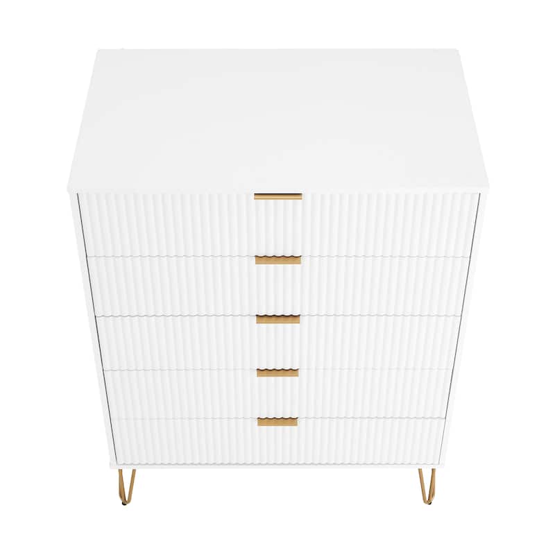 Manhattan Comfort Dumbo Modern 5-Drawer Tall Dresser.