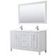 Option White, Chrome Trim, White Cultured Marble Top