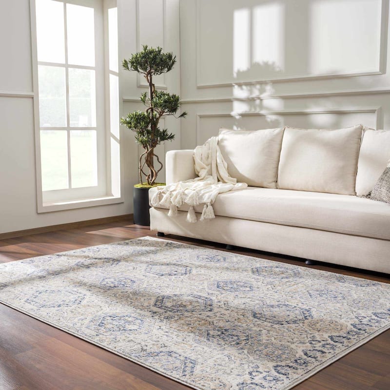 Hauteloom Bluffs Living Room, Bedroom Area Rug - Beige, Denim, Gray - 2' x 2'11" - 7'10" x 10'2" - Beige, Black, Charcoal / Burnettsville
