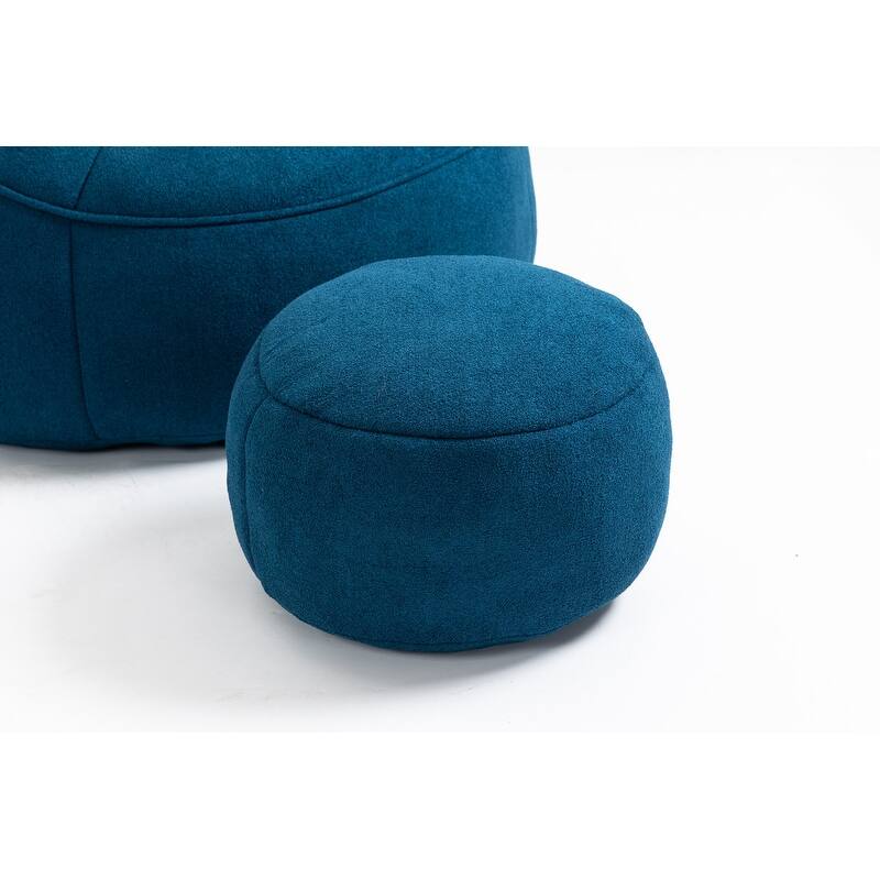 Bean Bag Chair w/Foot Stool in Multiple Colors, Giant Foam-Filled Furniture-Maximum Comfort Bean Bag