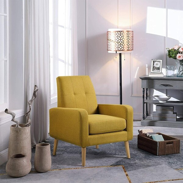 Yellow tufted chair sales