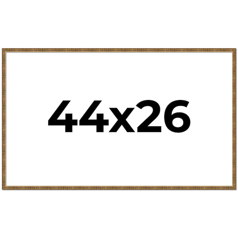 44x26 Frame Black Real Wood Picture Frame Kingsley Gold Distressed Photo Frame with UV Acrylic Foam Board Backing &