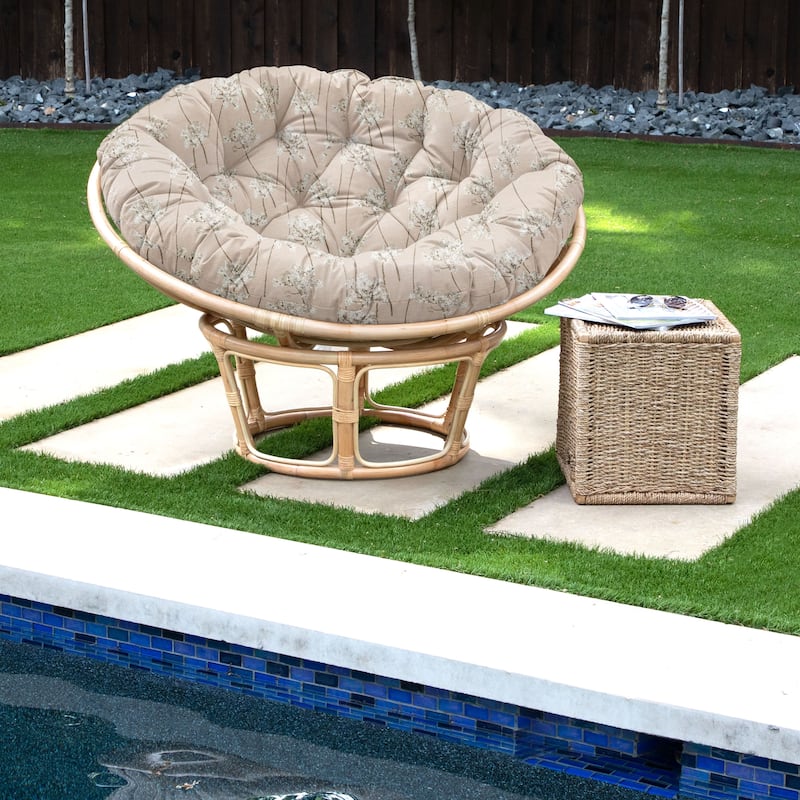 Sorra Home Sunbrella Outdoor Papasan Cushion - 44 in W x 44 in W x 4 in H - Stem Blush