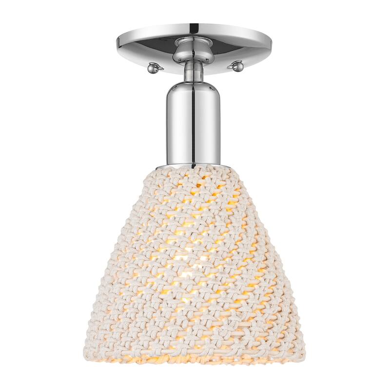Innovations Lighting 716-1C-11-8 Natural Ballston Dome Semi-Flush - Polished Chrome / Natural