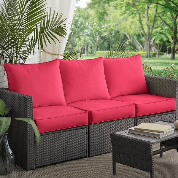 Sunbrella Hot Pink Indoor Outdoor Sofa Pillow Cushion Set Corded 23 x 25 x 5 Bed Bath Beyond 31316046