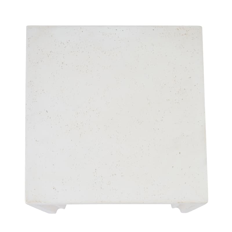 Christopher Knight Home - Camden 20.08''H Outdoor Minimalist Geometric MGO Side Table, Inverted Base & Layered Groove Design