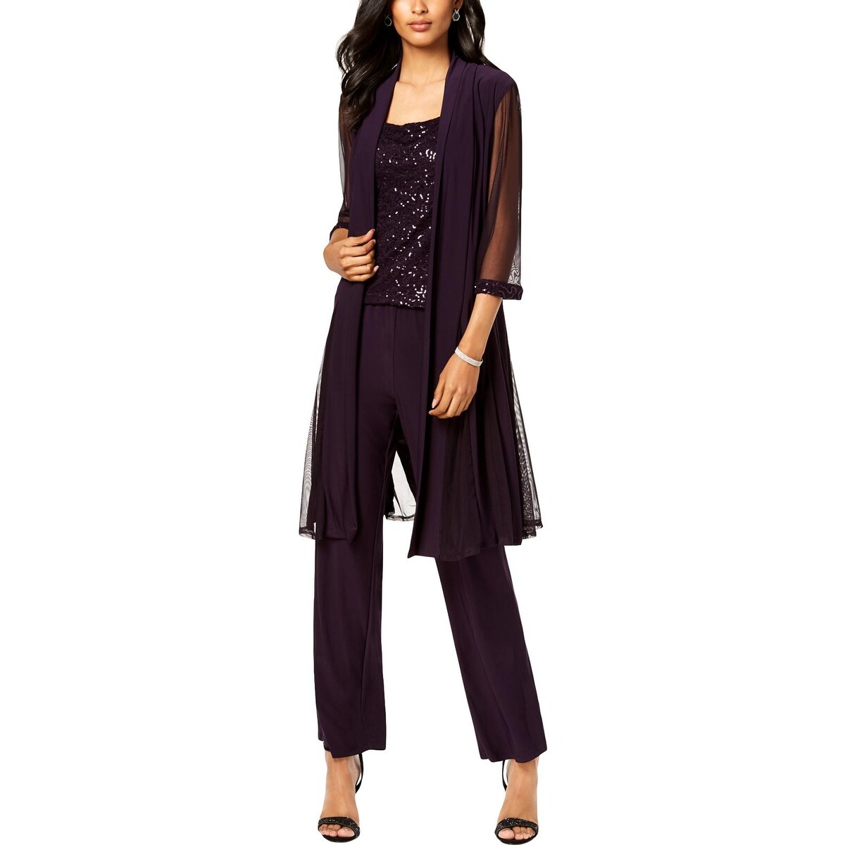 Shop R M Richards Womens Pant Outfit 3pc Sequined Overstock