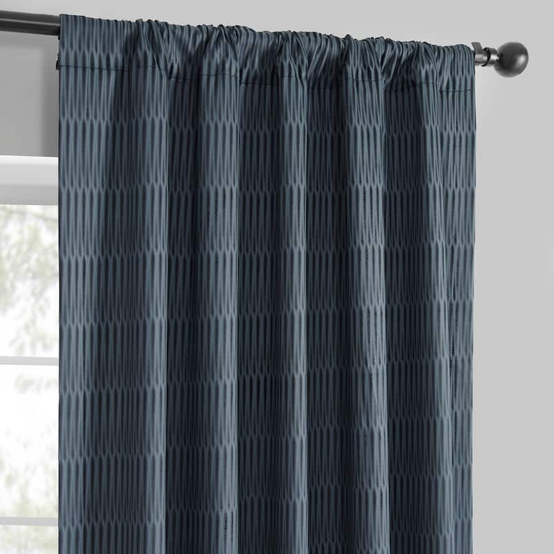 Exclusive Fabrics Lounge Embossed Velvet Curtains - Room Darkening Rod Pocket Curtain for Bedroom & Living Room (1 Panel)