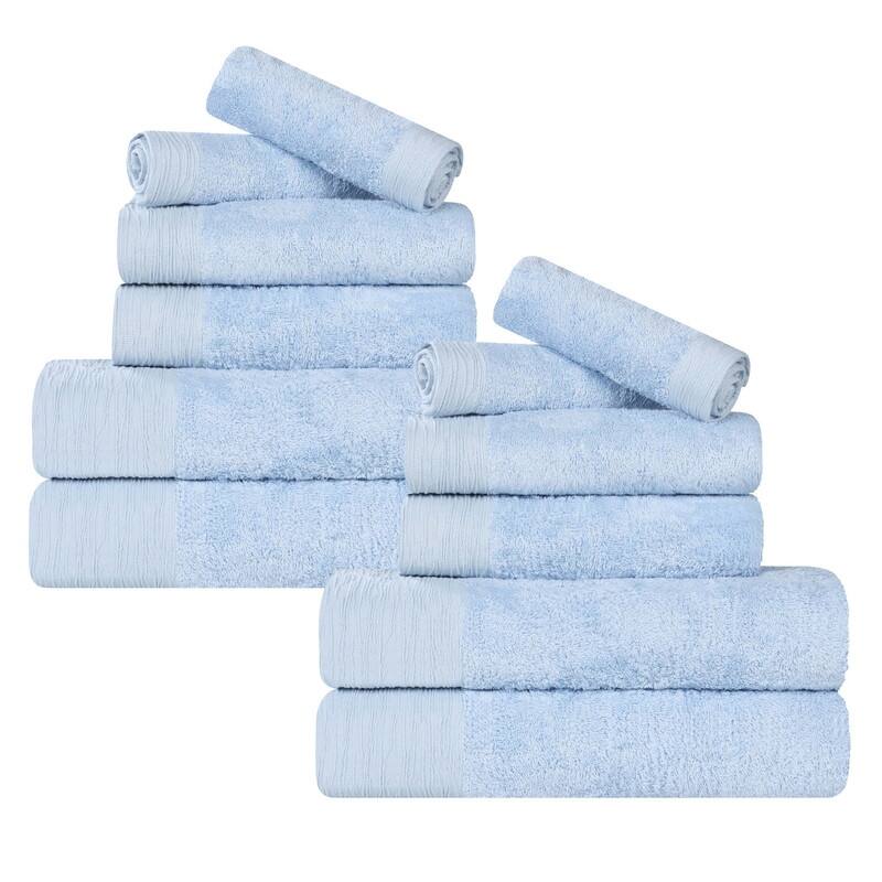 Superior Sierra Rayon From Bamboo Cotton Blend 12 Piece Bathroom Towel Set