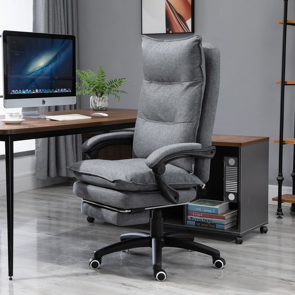 Ergonomic Swivel Executive Adjustable Recliner Desk Chair, Light Grey