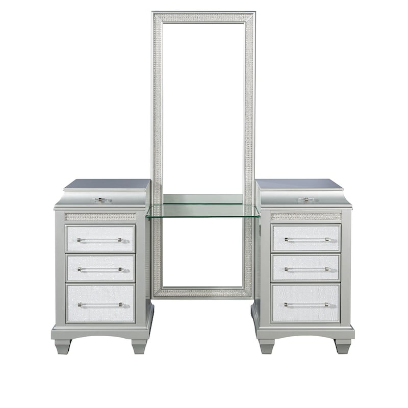 Glam Style Vanity w/ Stool Set