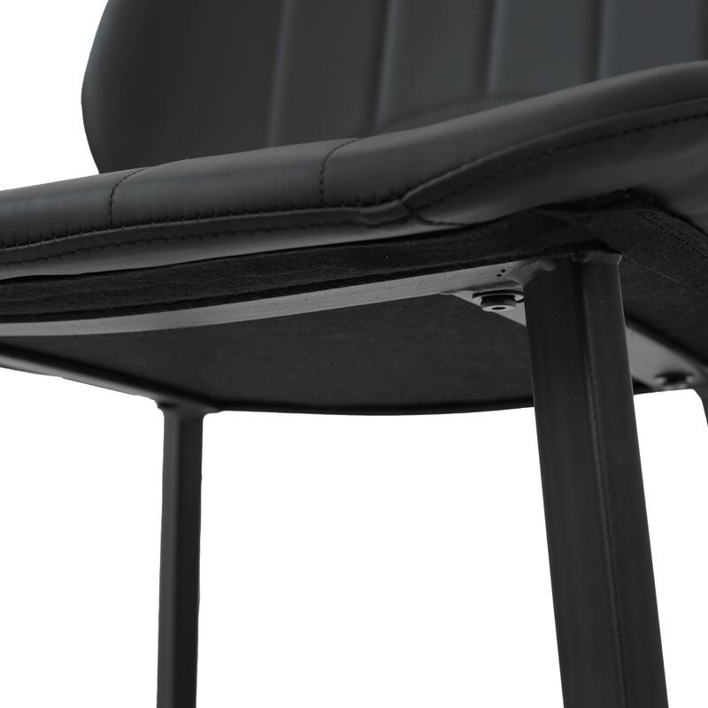 Faux Leather Upholstered Modern Dining Chairs Side Chair with Metal LegsSet of 2)