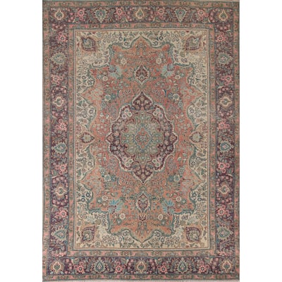 Tabriz Persian Vintage Area Rug Handmade Wool Carpet - 6'7" x 9'6"