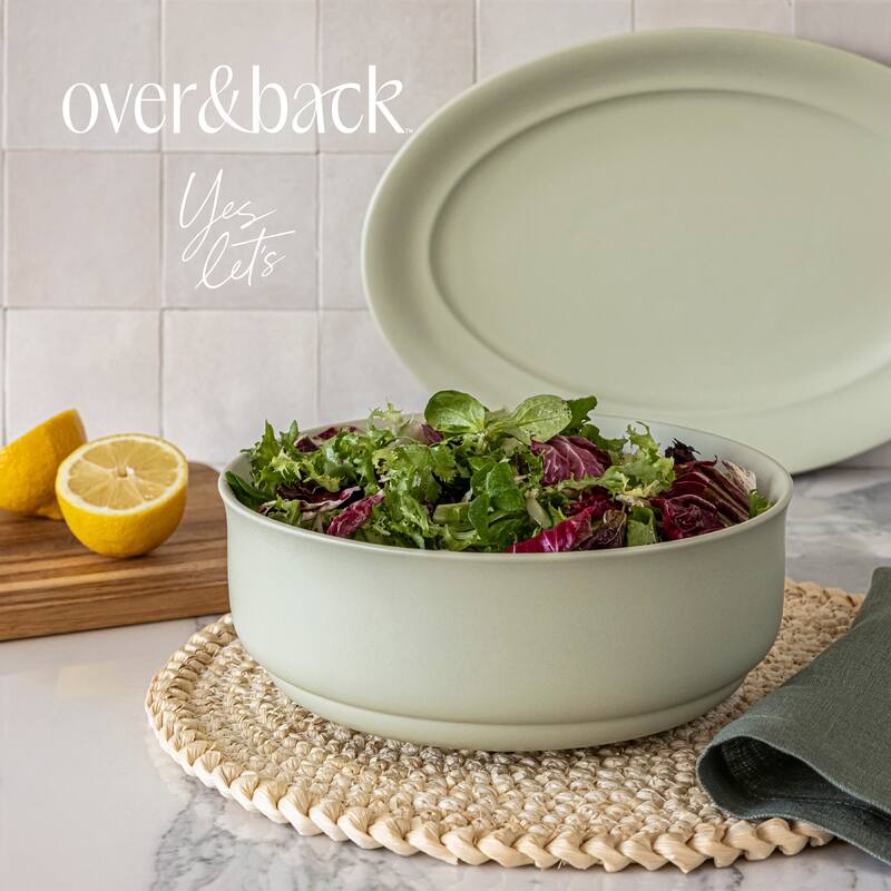 over&back Rimmed Semi-Matte Stoneware Serving Bowl