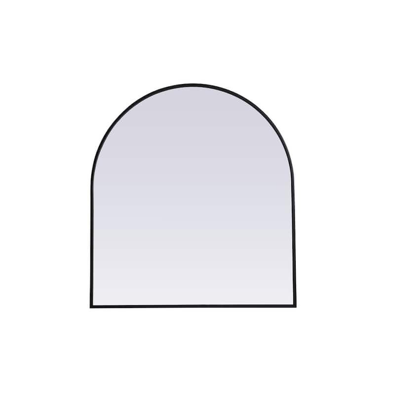 Indigo Home Metal Frame Arch Mirror 33x36 Inch - Black