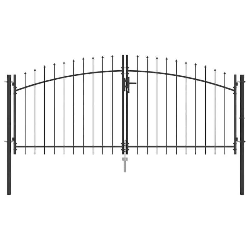 vidaXL Garden Gate with Lock Gray Steel