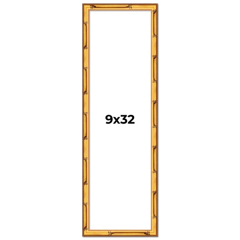 9x32 Frame Gold Bamboo Picture Frame Modern Photo Frame Includes UV Acrylic Shatter Guard Front Acid Free Foam Backing Board