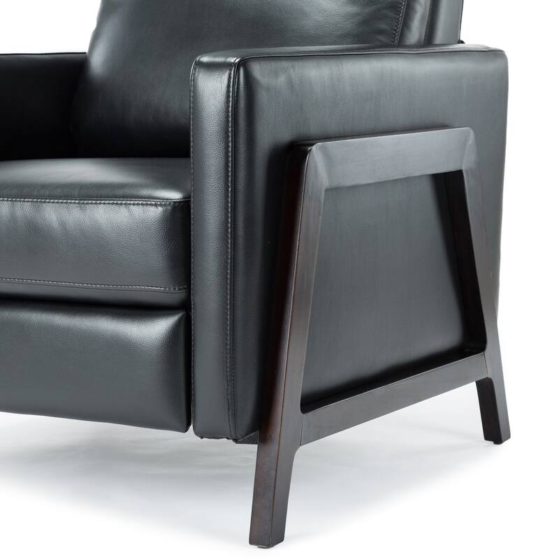 Black Modern Upholstered Recliner with Solid Wood Frame