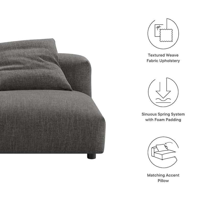 Solace Modular Upholstered Fabric Armless Chair