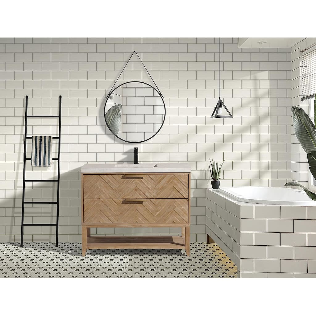 Ari Bath Carlsbad 42" Freestanding Bathroom Vanity Weathered Fir
