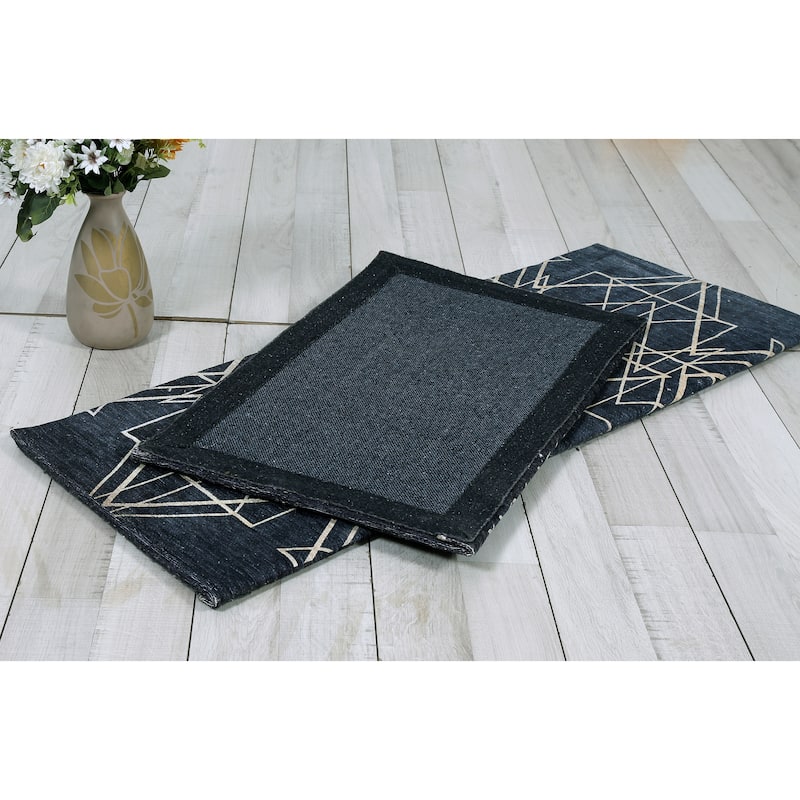 Luxurious Woven Cotton Cushioned Thick Kitchen Mat Rug - Anti-Fatigue, Anti-Skid, - 18''x30''