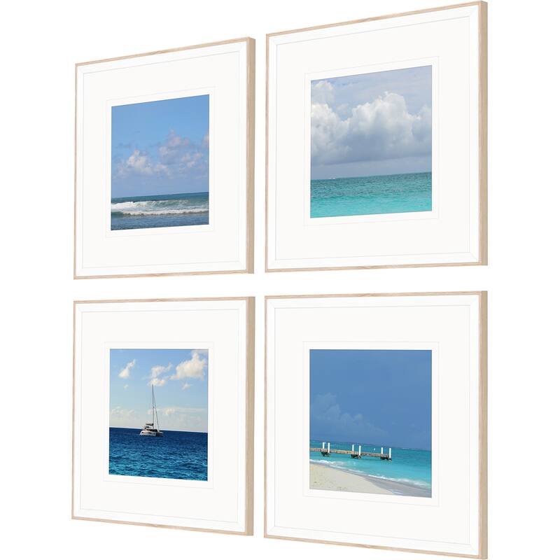 Ocean Adventures I S/4 Framed Art Exclusive Giclee Under Glass - Blue