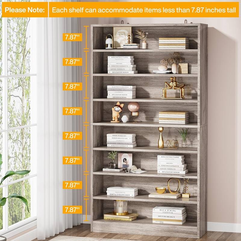 Large Bookcase, Open Display Shelf, Storage Cabinet Organizer Bookshelf for Living Room, Home Office, Library, Bedroom