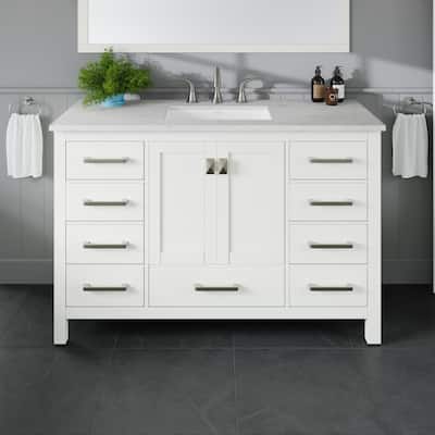 Eviva Aberdeen 48"W Bath Vanity with White Carrara Quartz Top