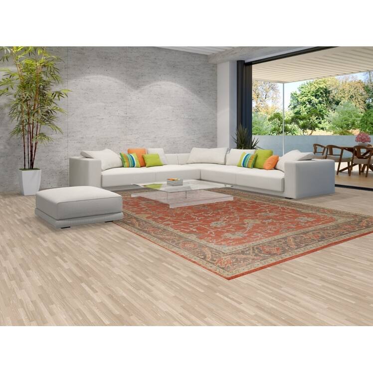 Hand Knotted Oriental 100% Wool Carpet Transitional All-Over Oranges & Rust Oushak Area Rug - 12' 7'' X 9' 0''