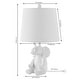 preview thumbnail 12 of 11, Laken 21" Modern Shabby Chic Resin/Iron Happy Elephant LED Kids' Table Lamp with Phone Stand, by JONATHAN Y