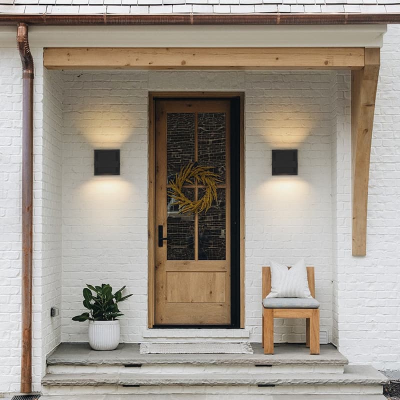 Dimmable LED Layered Square Casing Exterior Wall Sconce - 7.0 in