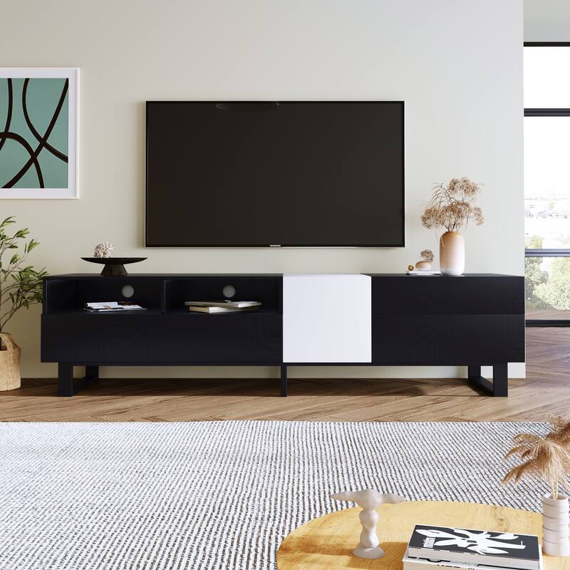 Chichoice Modern TV Stand for 80'' TVs with Double Storage Space, Media Console Table Entertainment Center for Living Rooms