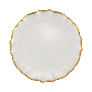 viva by VIETRI Baroque Glass White Dinner Plate