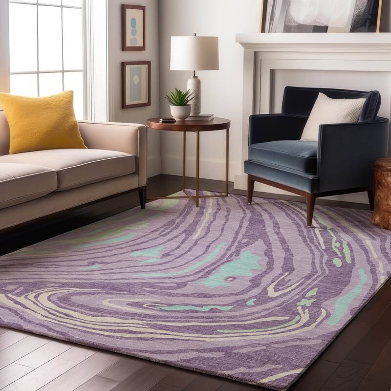 Premium Washable Super Soft Abstract Contemporary Mayfield Rug - Lavender - 3' x 5'