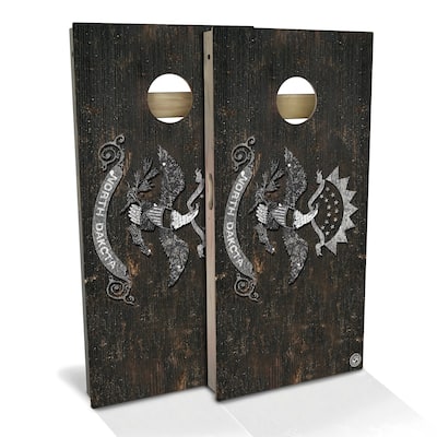 North Dakota Flag Vintage Outdoor Cornhole Board Set