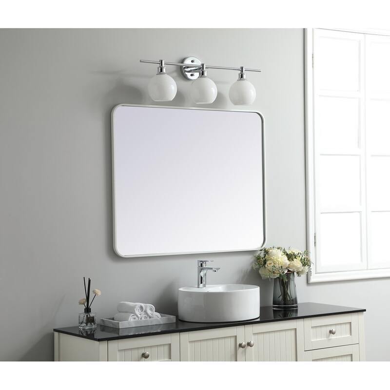 Ezra Soft Corner Metal Rectangular Mirror