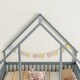 preview thumbnail 6 of 10, Grey Full Size Pine House-Shaped Floor Bed with Roof & Guardrails