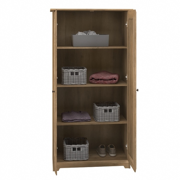 Cabot Espresso Oak Tall Storage Cabinet with Doors - 31.38 Cabot Espresso Oak Tall Storage Cabinet with Doors - 31.38