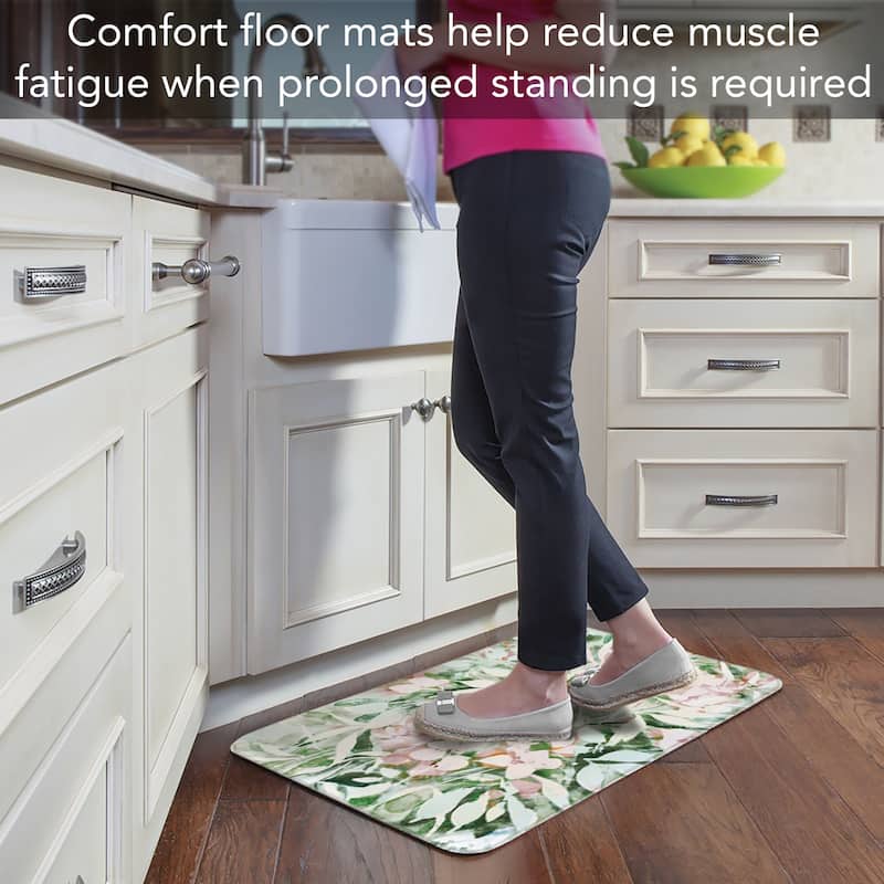 Highland Home Beyond the Shore 30” x 20” Decorative Vinyl Comfort Floor Mat Manufactured in The USA, Waterproof, Easy to Clean