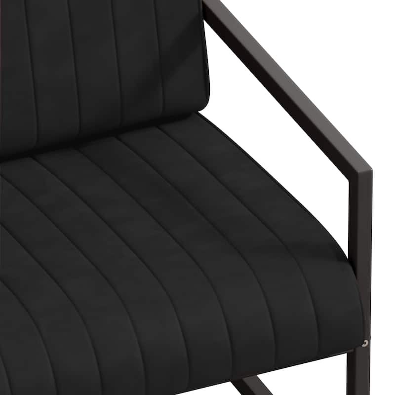 PU Leather Feature Armchair with Metal Frame