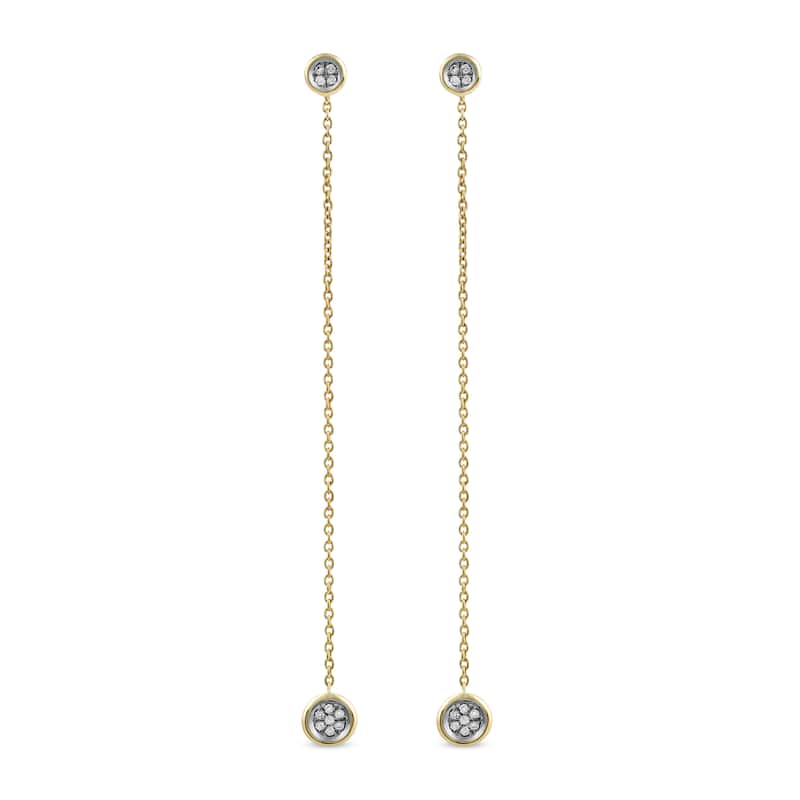 14k Gold 1/20ct TDW Diamond Linear Drop Earrings for Women