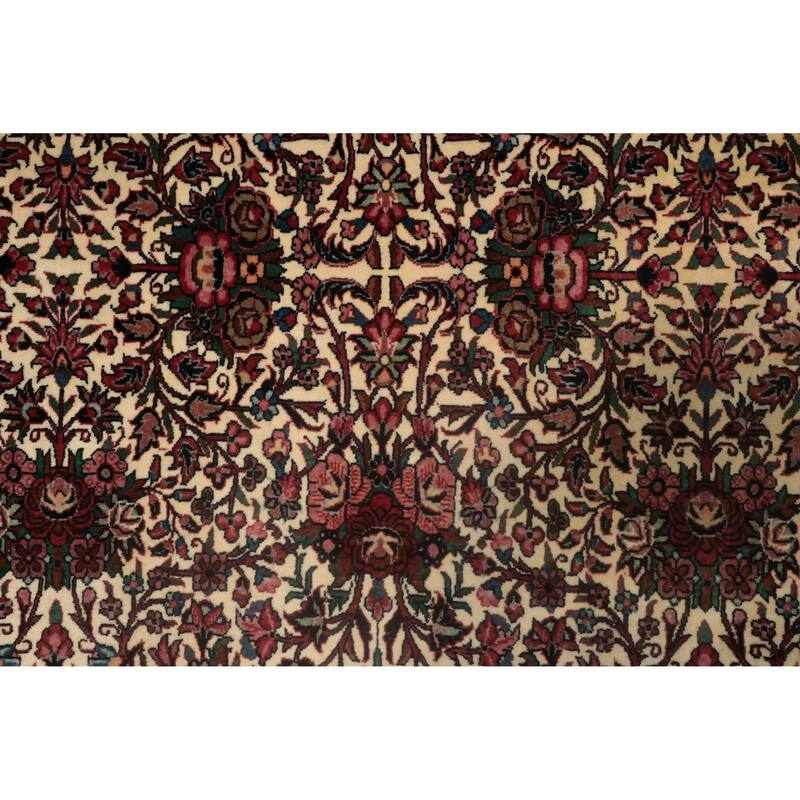 Hand Knotted Oriental 100% Wool Carpet Traditional All-Over Beige & Ivories Bidjar Area Rug - 13' 5'' X 9' 10''