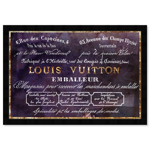 Oliver Gal 'Emballeur Violet' Fashion and Glam Framed Wall Art Prints Road  Signs - Black, Gold - Yahoo Shopping